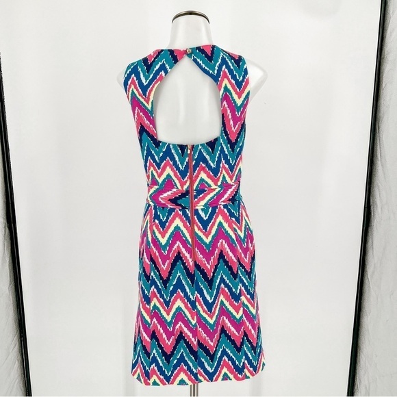 Lilly Pulitzer Kirkland Dress Hearts A Flutter Bright Colorful Chevron - Picture 4 of 6